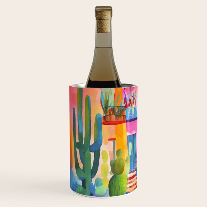 Tropical Caribbean Village Rural Charm Wine Chiller Gallery Image 2