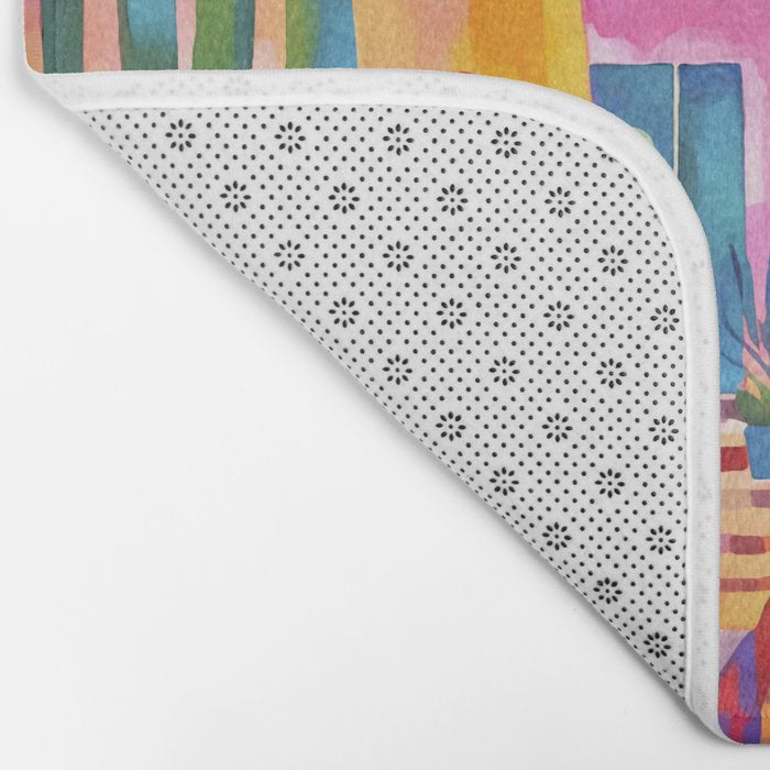 Tropical Caribbean Village Rural Charm Bath Mat Gallery Image 2