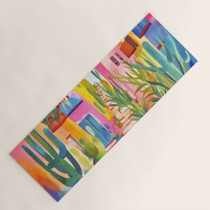 Tropical Caribbean Village Rural Charm Yoga Mat Gallery Image 1