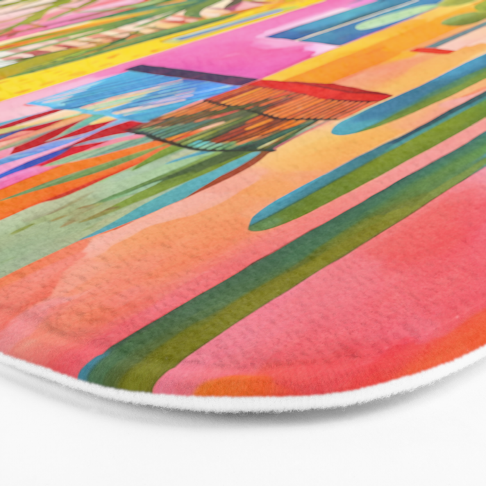 Tropical Caribbean Village Rural Charm Bath Mat Gallery Image 3