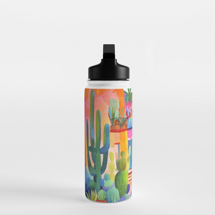 Tropical Caribbean Village Rural Charm Water Bottle Gallery Image 3