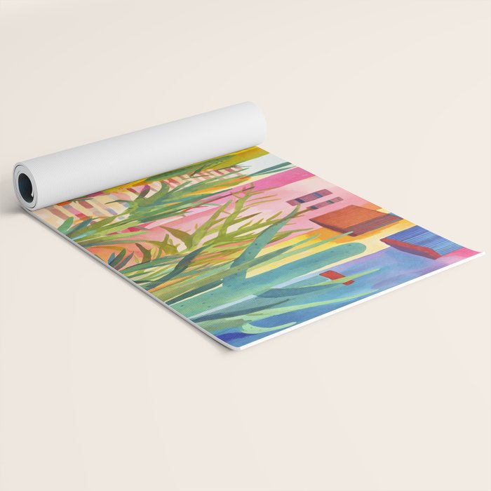 Tropical Caribbean Village Rural Charm Yoga Mat Gallery Image 2