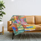 Tropical Caribbean Village Rural Charm Throw Blanket Gallery Image 1