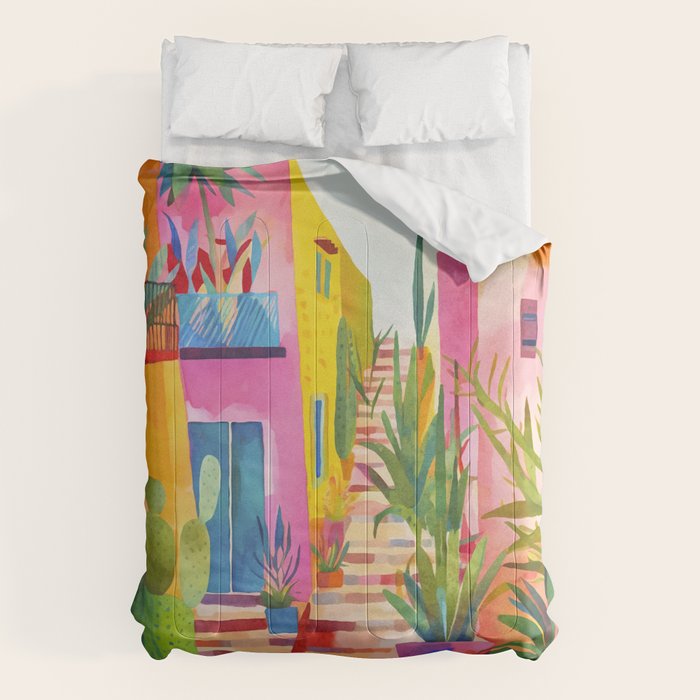 Tropical Caribbean Village Rural Charm Comforter Gallery Image 1