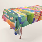Tropical Caribbean Village Rural Charm Tablecloth Gallery Image 1