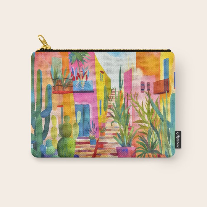 Tropical Caribbean Village Rural Charm Carry All Pouch Gallery Image 1