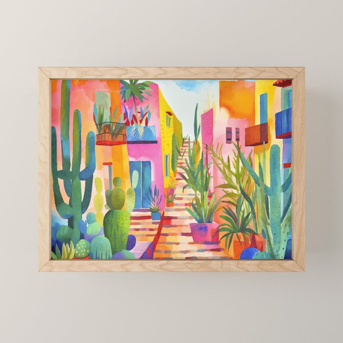 Tropical Caribbean Village Rural Charm Mini Art Print Gallery Image 1