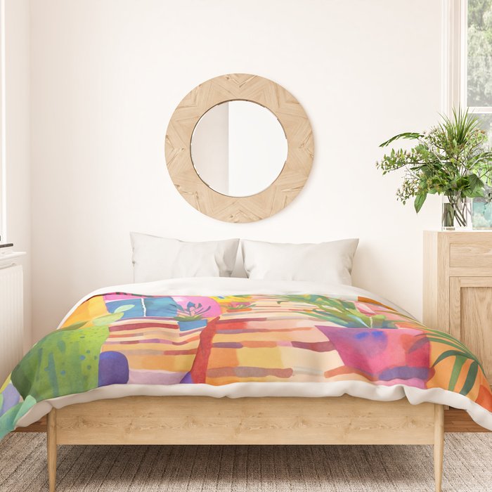 Tropical Caribbean Village Rural Charm Duvet Cover Gallery Image 3