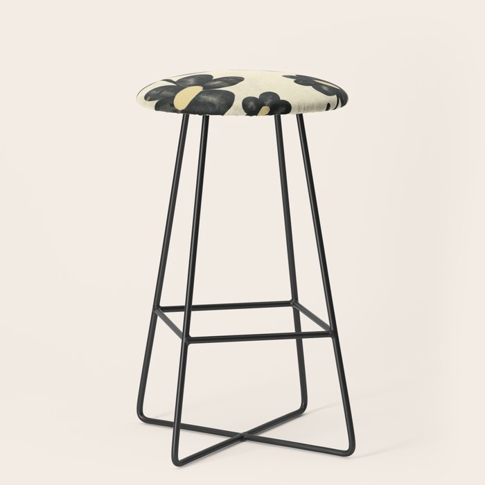 Minimalist Black Flowers Stool Gallery Image 1