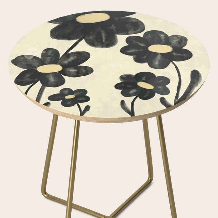 Minimalist Black Flowers Side Table Gallery Image 2