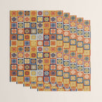 Retro Colorful Flower Checkerboard Wrapping Paper Gallery Image 3