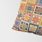 Retro Colorful Flower Checkerboard Pillow Sham Gallery Image 4