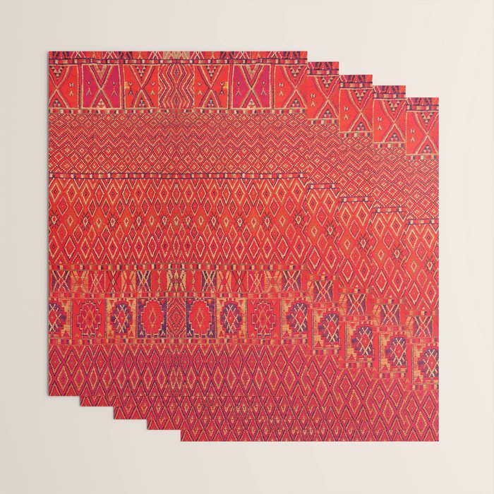 Orange Traditional Moroccan Berber Rug Design B30 Wrapping Paper Gallery Image 3