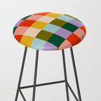 Checkered Rainbow Retro Vibe  Stool Gallery Image 2