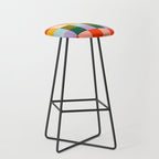 Checkered Rainbow Retro Vibe  Stool Gallery Image 1