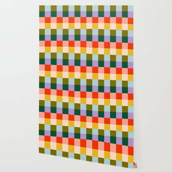 Checkered Rainbow Retro Vibe  Wallpaper Gallery Image 2