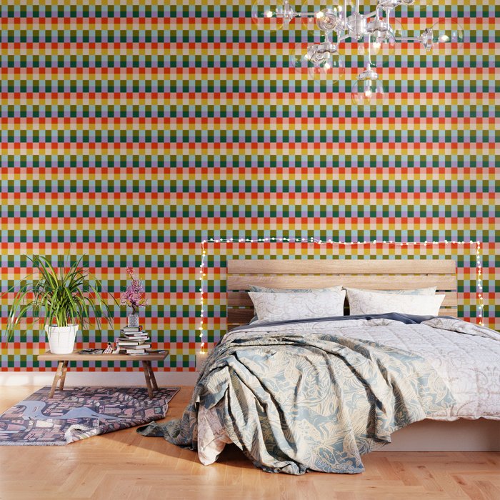 Checkered Rainbow Retro Vibe  Wallpaper Gallery Image 1