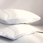 Colorful Thoughts Minimal Line Art Woman with Magnolia Pillow Sham Gallery Image 3