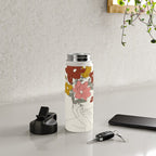 Colorful Thoughts Minimal Line Art Woman with Magnolia Water Bottle Gallery Image 4