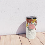 Colorful Thoughts Minimal Line Art Woman with Magnolia Travel Mug Gallery Image 4