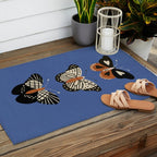 Butterflies in blue Outdoor Rug Gallery Image 2