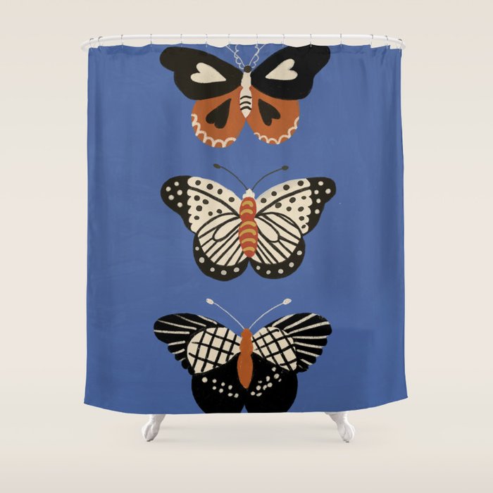 Butterflies in blue Shower Curtain Gallery Image 1