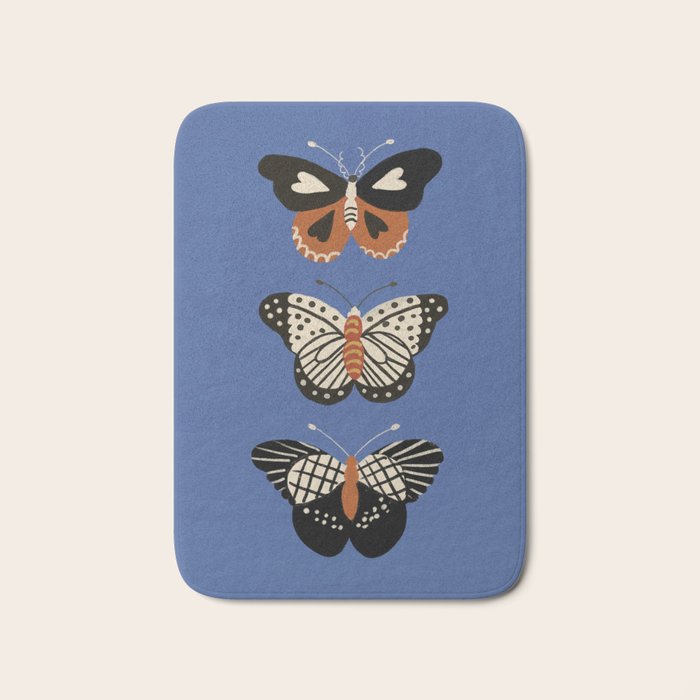 Butterflies in blue Bath Mat Gallery Image 1