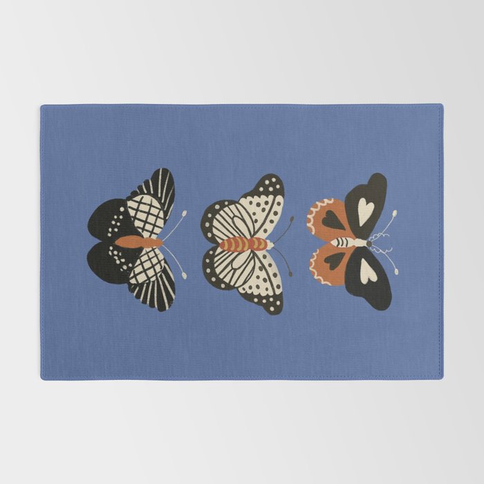 Butterflies in blue Rug Gallery Image 2