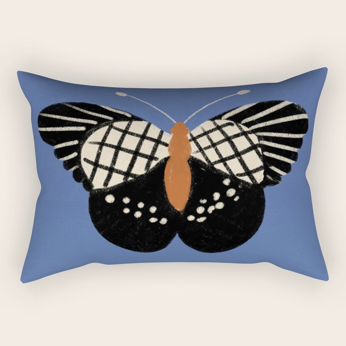 Butterflies in blue Rectangular Pillow Gallery Image 1