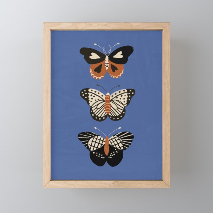 Butterflies in blue Mini Art Print Gallery Image 1
