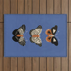 Butterflies in blue Outdoor Rug Gallery Image 1