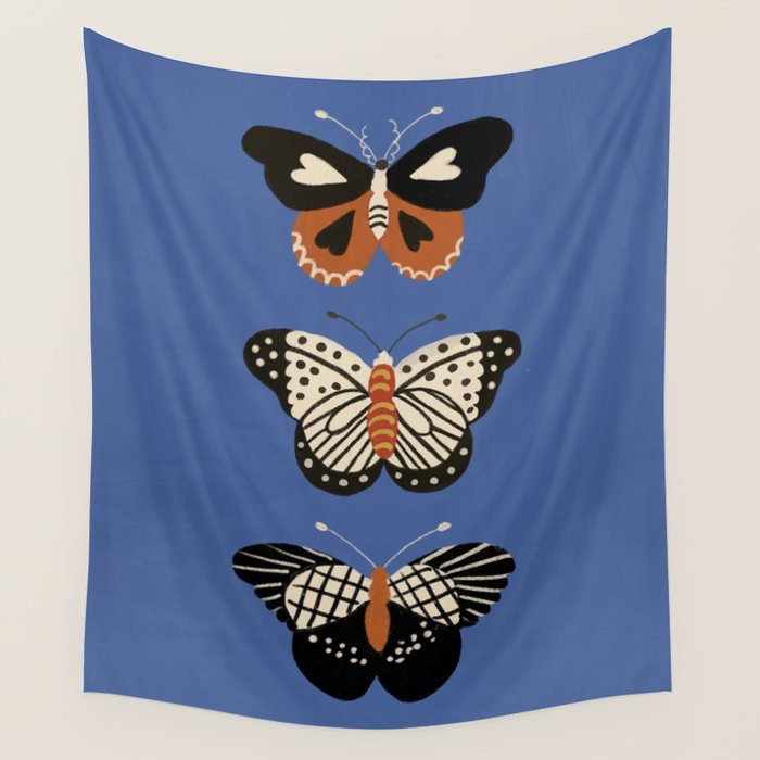 Butterflies in blue Wall Tapestry Gallery Image 4