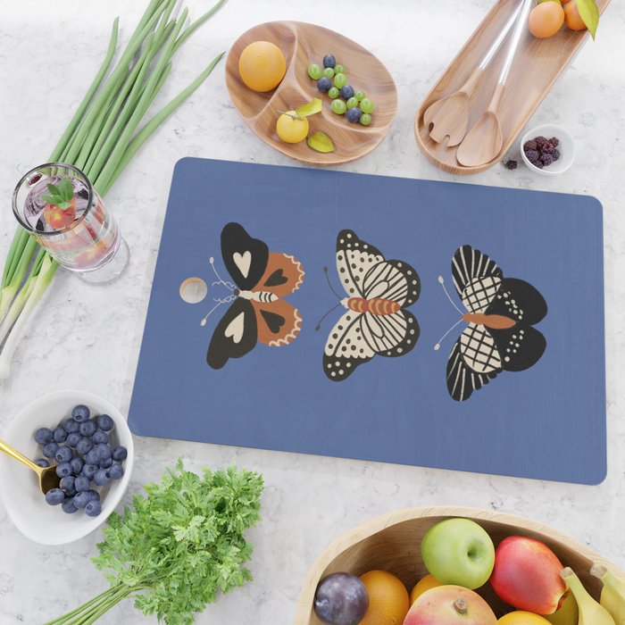 Butterflies in blue Cutting Board Gallery Image 2