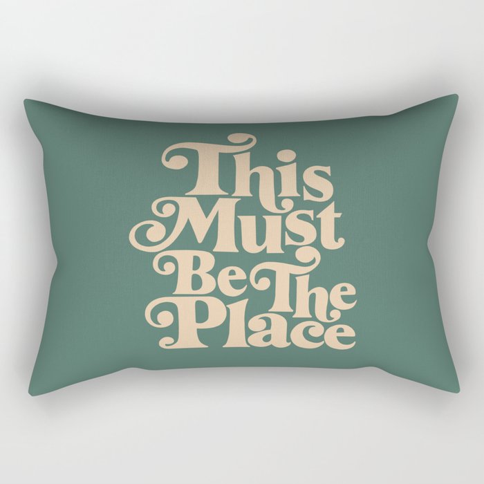 This Must Be The Place - Green & Beige Rectangular Pillow Gallery Image 1