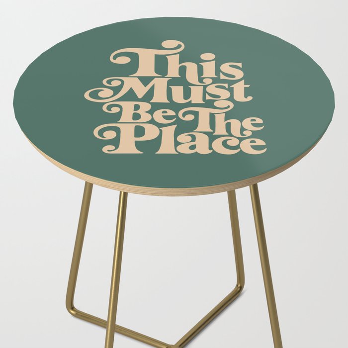 This Must Be The Place - Green & Beige Side Table Gallery Image 2