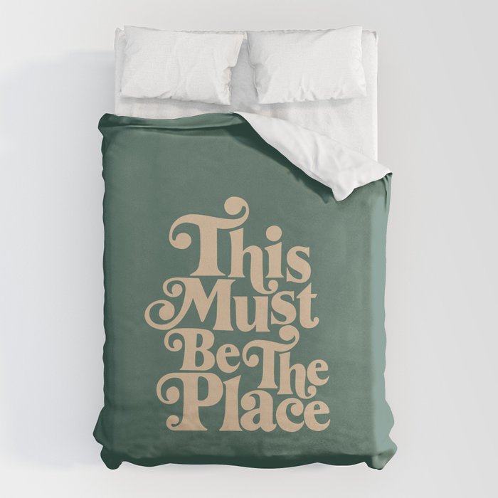 This Must Be The Place - Green & Beige Duvet Cover Gallery Image 1