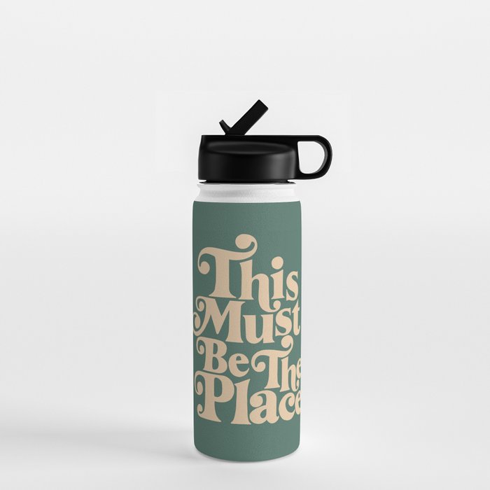 This Must Be The Place - Green & Beige Water Bottle Gallery Image 1