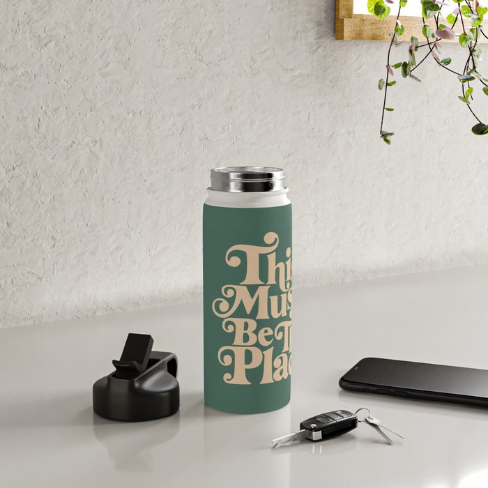 This Must Be The Place - Green & Beige Water Bottle Gallery Image 4