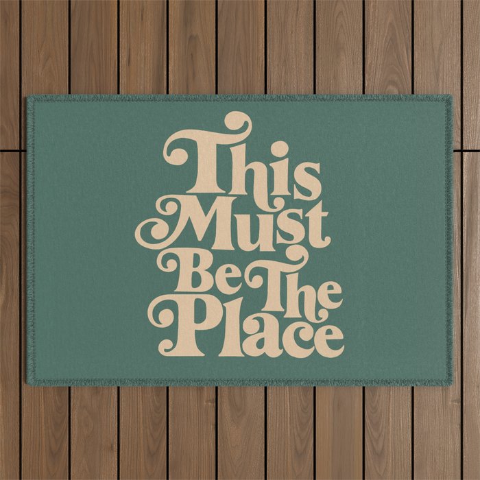 This Must Be The Place - Green & Beige Outdoor Rug Gallery Image 1