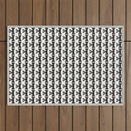 Vintage Bows I Black and White Outdoor Rug Gallery Image 1