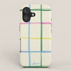 Abstract Tennis Net Pattern in Cream iPhone Case Gallery Image 1