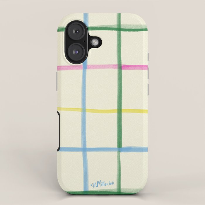 Abstract Tennis Net Pattern in Cream iPhone Case Gallery Image 1