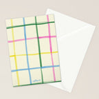 Abstract Tennis Net Pattern in Cream Stationery Card Gallery Image 2