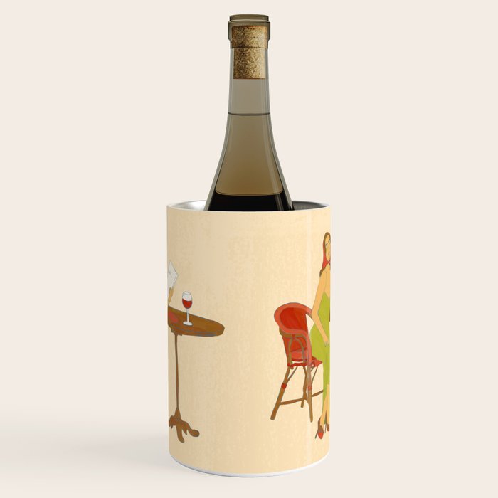 Woman at a Cafe in Rome Wine Chiller Gallery Image 1