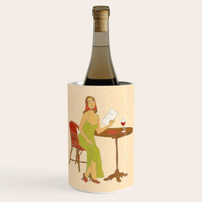 Woman at a Cafe in Rome Wine Chiller Gallery Image 3