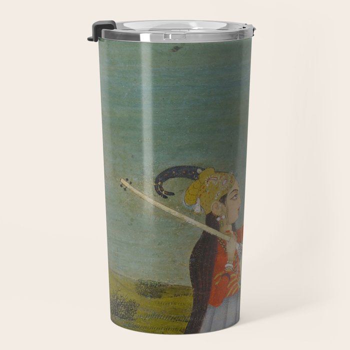 Female Musician Indian Painted Illustration Travel Mug Gallery Image 3