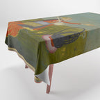 Female Musician Indian Painted Illustration Tablecloth Gallery Image 1