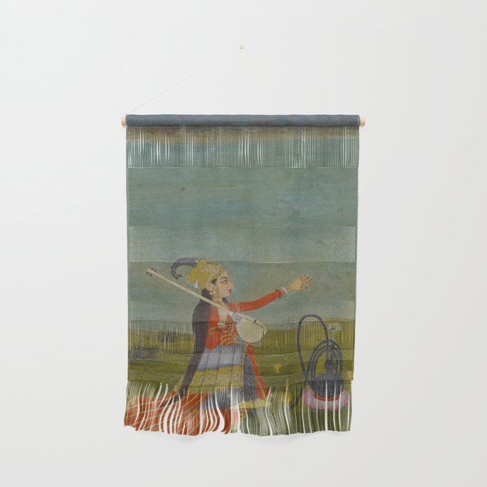 Female Musician Indian Painted Illustration Wall Hanging Gallery Image 1