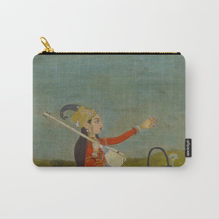 Female Musician Indian Painted Illustration Carry All Pouch Gallery Image 1