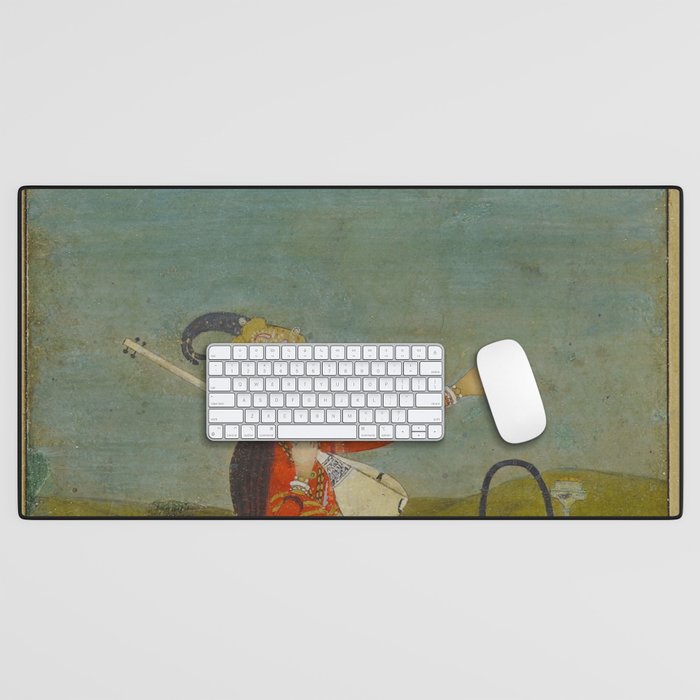 Female Musician Indian Painted Illustration Desk Mat Gallery Image 1